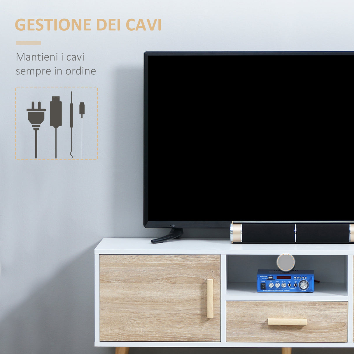 immagine-6-easycomfort-easycomfort-mobile-tv-basso-per-tv-max-46-con-ripiano-aperto-cassetto-e-2-armadietti-in-truciolato-e-pino-140x40x55-3-cm