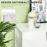 easycomfort easycomfort mobiletto multiuso in truciolato bianco a 5 livelli con ripiano regolabile su 3 livelli 150x40x88 cm