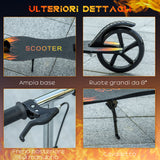 easycomfort easycomfort monopattino per bambini 7 14 anni con manubrio regolabile su 3 altezze 86x35x9398103 cm nero