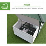 easycomfort easycomfort pollaio da giardino prefabbricato in legno 196x76x97cm bianco e verde