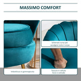 easycomfort easycomfort poltrona di design stile vintage imbottita in velluto 79x77x77cm verde petrolio ean 8054144138367