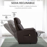 easycomfort easycomfort poltrona elettrica alzapersone reclinabile 145 poltrona relax elettrica in pelle pu con telecomando tasche laterali e poggiapiedi integrato marrone ean 8055776913919