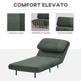 easycomfort easycomfort poltrona letto 2 in 1 singola schienale regolabile su 3 livelli e imbottito struttura in legno e acciaio