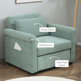 easycomfort easycomfort poltrona letto singolo salvaspazio reclinabile su 4 livelli con seduta imbottita 96x84 5x87 5cm verde