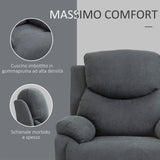 easycomfort easycomfort poltrona relax manuale ergonomica in tessuto poltrona reclinabile a 150 e poggiapiedi per casa e ufficio 93x88x102cm grigio scuro ean 8055776913636