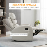 easycomfort easycomfort poltrona relax reclinabile con seduta imbottita e poggiapiedi per casa e ufficio 80x91x102 cm grigio