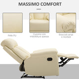 easycomfort easycomfort poltrona relax reclinabile imbottita ergonomica con poggiapiedi pelle pu 80 x 97 x 107cm crema ean 8055776912981