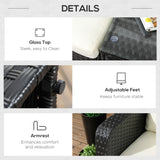 easycomfort easycomfort salotto da giardino con 2 poltrone e 2 poggiapiedi in rattan pe tavolino in vetro nero