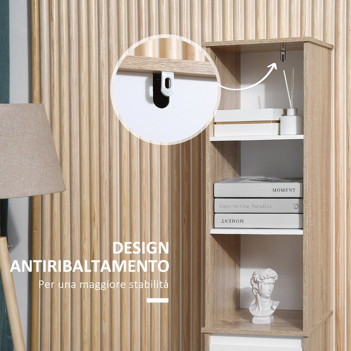 easycomfort easycomfort scaffale bagno salvaspazio in legno mobiletto a colonna con ripiani armadietto e cassetto bianco 32 6x30x171 2cm