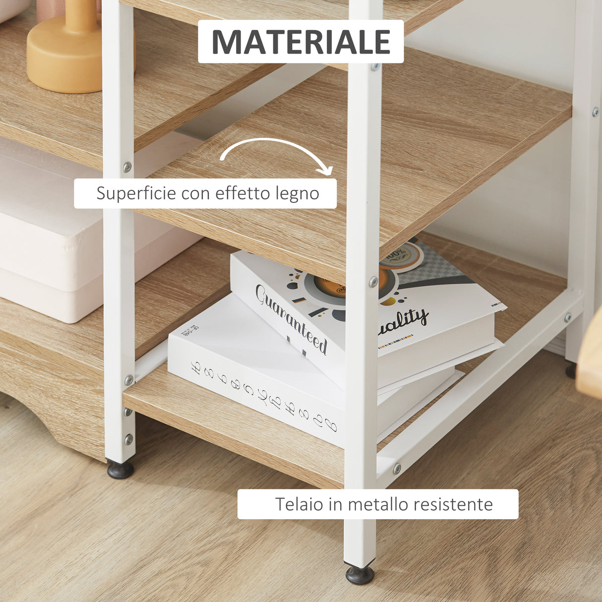 easycomfort easycomfort scaffale da cucina basso salvaspazio stile industriale mobiletto con 7 ripiani per cucina in metallo e legno 90x40x95cm bianco