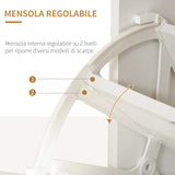 easycomfort easycomfort scarpiera moderna con 2 cassetti per 16 scarpe scarpiera a ribalta con mensola regolabile e ripiano in vetro 89x23x96cm bianco lucido