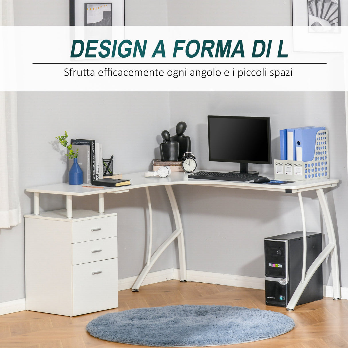 immagine-6-easycomfort-easycomfort-scrivania-angolare-con-cassettiera-scrivania-ufficio-porta-pc-in-legno-e-metallo-bianco-143-5x143-5x76cm