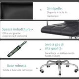 easycomfort easycomfort sedia da ufficio ergonomica in pelle pu nero sedia da studio con 5 ruote girevoli imbottitura e altezza regolabile 52 5x54x84 99cm ean 8054144135267