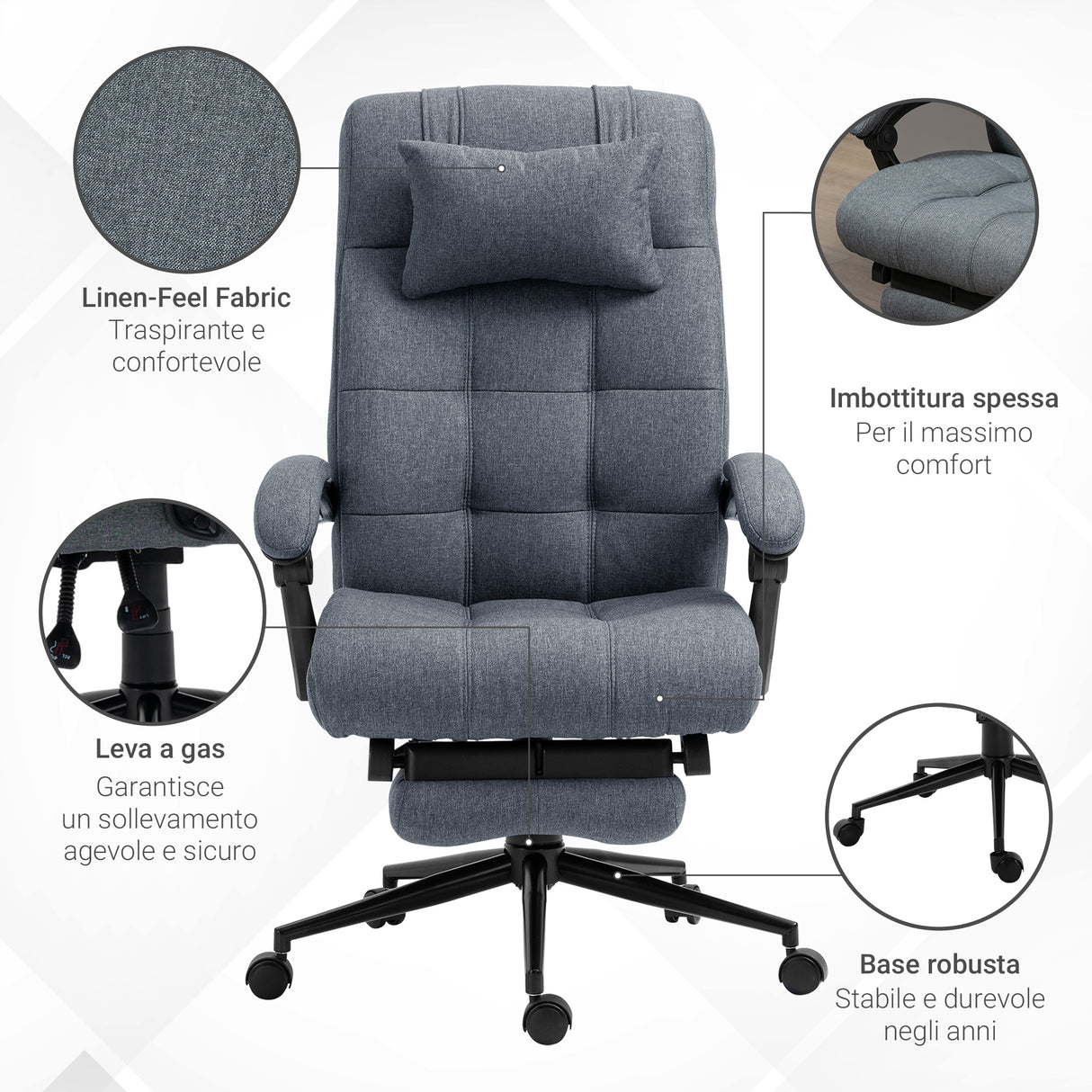 immagine-6-easycomfort-easycomfort-sedia-da-ufficio-ergonomica-reclinabile-sedia-direzionale-con-schiena-alta-poltrona-ufficio-con-poggiatesta-e-poggiapiedi-estraibile-66x70x116-124cm-grigio