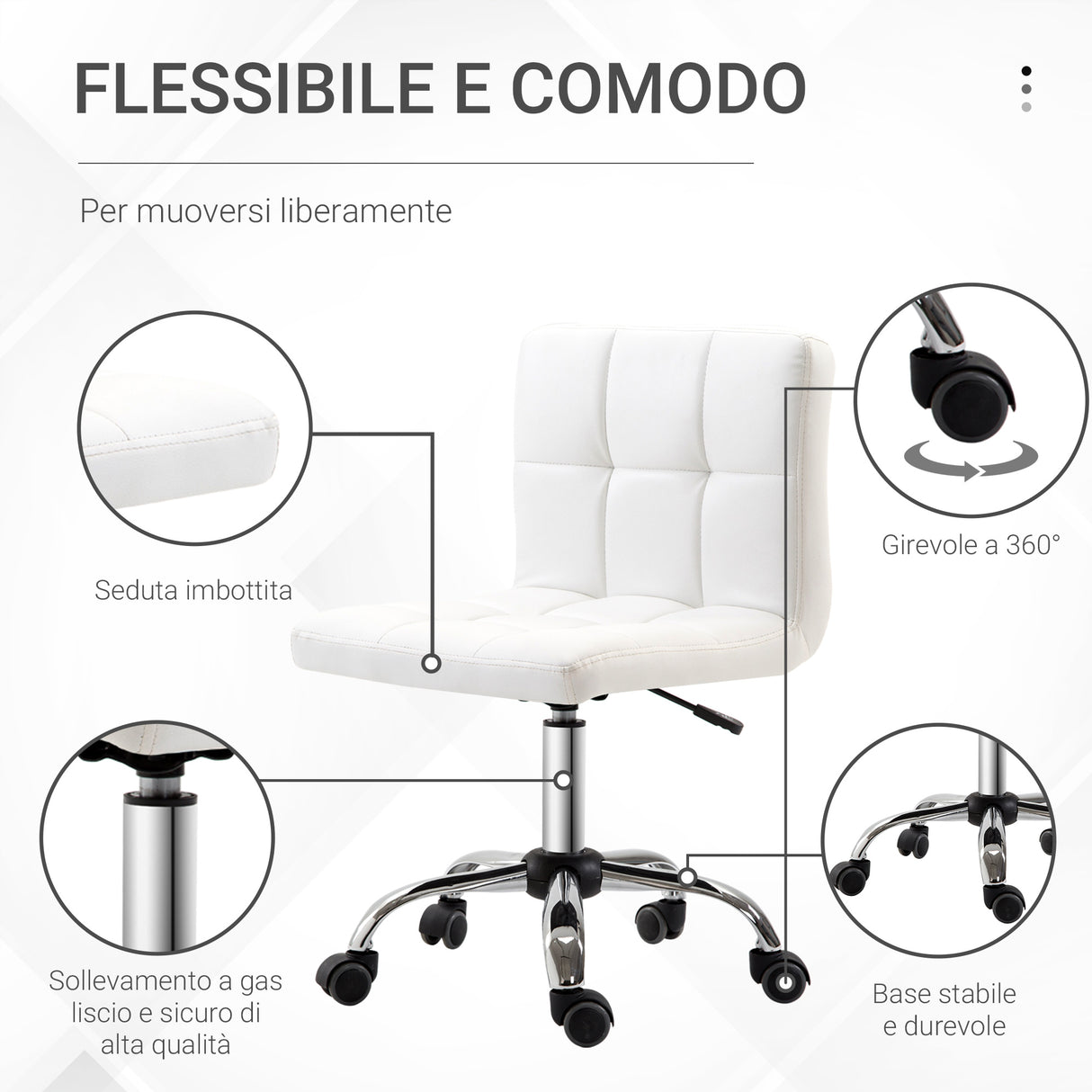 easycomfort easycomfort sedia da ufficio ergonomica sedia girevole altezza regolabile in pelle sintetica 46 51 80 92cm ean 8054111848343