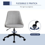 immagine-6-easycomfort-easycomfort-sedia-da-ufficio-in-velluto-grigio-con-altezza-regolabile-sedia-ergonomica-girevole-a-360-e-ruote-50x58x77-87cm