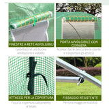 easycomfort easycomfort serra a tunnel da esterno 3x3x2m con copertura in pe porta con cerniera e 4 finestre verde