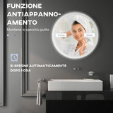 easycomfort easycomfort specchio bagno led antiappannamento con 3 colori e luminosita regolabile in metallo e vetro 70x3 cm