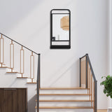 easycomfort easycomfort specchio da parete con mensola inferiore e struttura in metallo 36 2x12x71 7cm nero