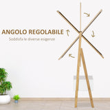 easycomfort easycomfort specchio da terra con cassetto in mdf e bambu 45x30x160 cm bianco e color legno