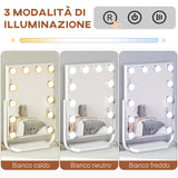 easycomfort easycomfort specchio trucco illuminato inclinabile con 12 luci led e luminosita regolabile 32 8lx11x47 4cm