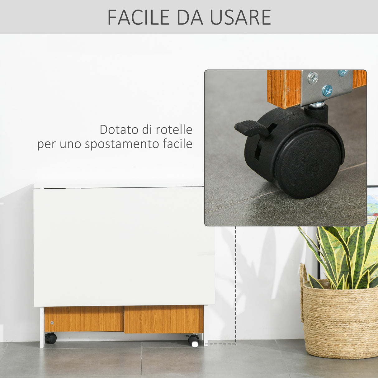 easycomfort easycomfort tavolo da pranzo allungabile design moderno tavolo pieghevole salvaspazio con ruote 120 80 73cm ean 8054111846424