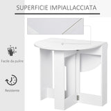 easycomfort easycomfort tavolo pieghevole da pranzo a 2 ribalte tavolo da pranzo allungabile in legno salvaspazio per cucina e soggiorno 104x76x73 7 cm bianco ean 8054111848039