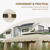 easycomfort easycomfort tettuccio di ricambio per gazebo da giardino 3x4m con tetto a 2 livelli in poliestere beige