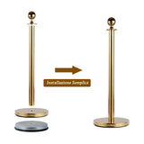 easycomfort easycomfort transenne elimina separacode paletti di delimitazione con corde rosso acciaio inox 32 x 95cm oro