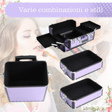 easycomfort easycomfort valigia porta trucchi professionale trolley makeup da viaggio in alluminio 2 ruote viola 33 5x23x7695 5cm ean 8054144137650