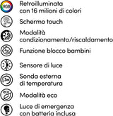 cronotermostato smart beghelli dom e con display touch e placca luminosa wi fi