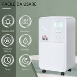 easycomfort deumidificatore portatile da 16l 4 modalita e 2 velocita timer 24h 28x20x50.5cm bianco