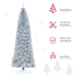 immagine-7-easycomfort-easycomfort-albero-di-natale-artificiale-alto-210cm-con-818-rami-albero-di-natale-slim-con-base-rimovibile-in-pet-e-acciaio-argento