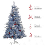 immagine-7-easycomfort-easycomfort-albero-di-natale-artificiale-da-150cm-decorazioni-con-foglie-argentate-e-bacche-rosse-grigio