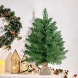 easycomfort easycomfort albero di natale mini 55cm con 50 rami folti e aghi realistici in pvc base in cemento e iuta