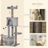 immagine-7-easycomfort-easycomfort-albero-tiragraffi-per-gatti-4-5kg-con-pali-in-sisal-e-rivestimento-in-peluche-altezza-133cm-grigio