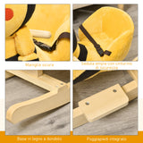 easycomfort easycomfort animale a dondolo per bambini a forma di ape in legno di pioppo con musica 60x33x45 cm giallo e nero