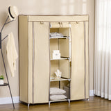 immagine-7-easycomfort-easycomfort-armadio-in-tessuto-con-8-ripiani-e-2-barre-con-porta-avvolgibile-125x46x162-5cm-beige