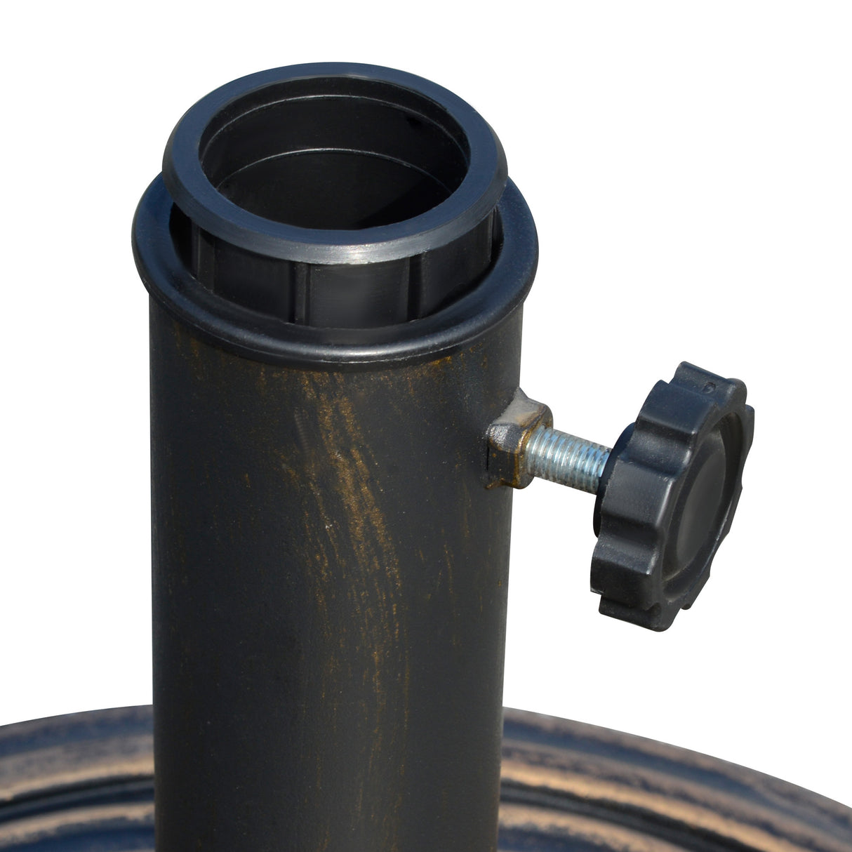 easycomfort easycomfort base per ombrellone rotonda da 12kg in resina con decorazione per pali da 38mm e 48mm 45x33cm bronzo