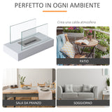 easycomfort easycomfort camino a bioetanolo da tavolo 830 w bruciatori senza residui inodore in acciaio inox con vetro 35x18x21 cm bianco ean 8054111844123
