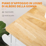 easycomfort easycomfort carrello da cucina con cassetto portaspezie armadietto e 4 ruote 109x40x89cm bianco