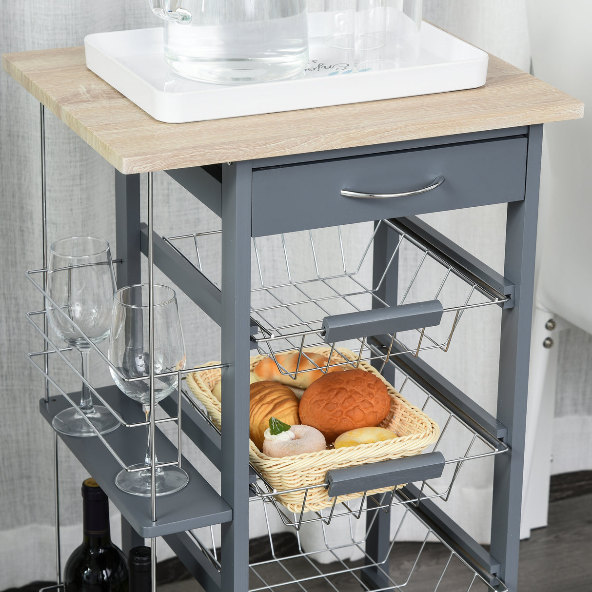 immagine-7-easycomfort-easycomfort-carrello-da-cucina-in-grigio-scuro-con-1-cassetto-e-4-cestelli-metallici