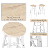 easycomfort easycomfort carrello da cucina pieghevole mobile da cucina salvaspazio con 2 sgabelli 2 cassetti 5 ruote rotazione 360 legno mdf bianco ean 8054144138947