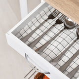 easycomfort easycomfort carrello portavivande pieghevole a 6 ruote con 3 cestini cassetto e 2 ribalte carrellino per cucina in mdf e metallo 37x37x77 5 cm bianco e legno