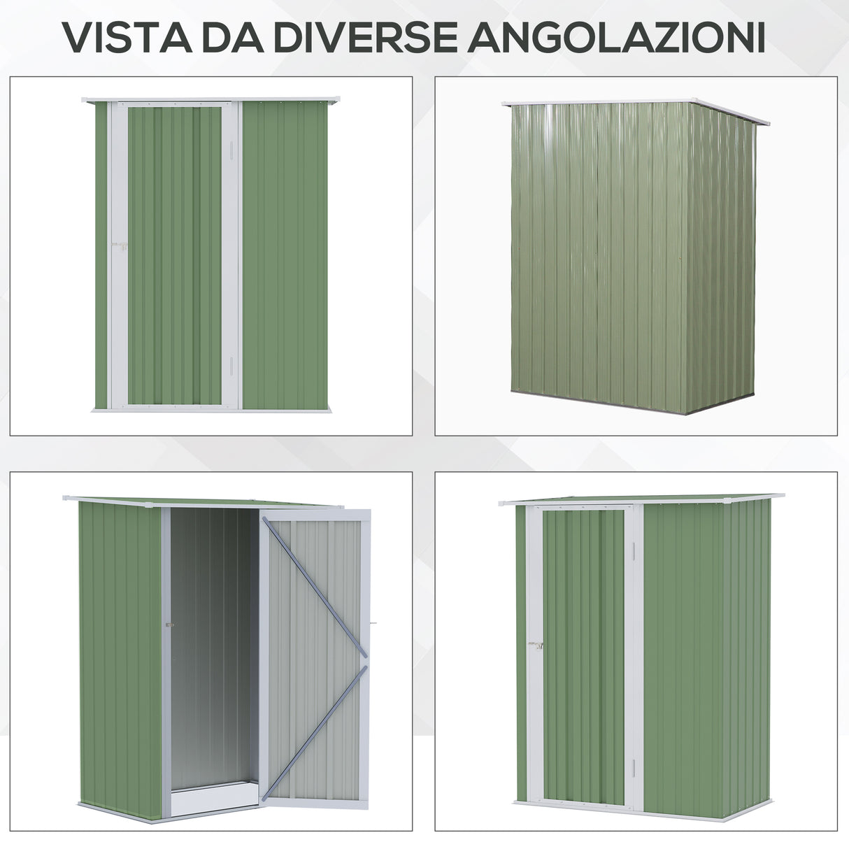 easycomfort easycomfort casetta porta attrezzi capanno in acciaio impermeabile 142x84x189cm