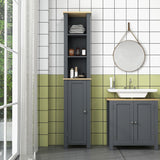 easycomfort easycomfort colonna bagno salvaspazio con armadietto e 3 ripiani aperti in legno 34x23x165cm grigio