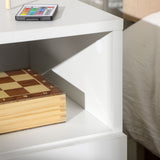 easycomfort easycomfort comodini moderni con led set 2 pezzi in truciolato bianco con cassetto e 2 ripiani aperti 40x40x55 cm