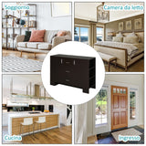 easycomfort easycomfort credenza in stile classico per sala da pranzo con 2 ante 3 cassetti e 3 ripiani in legno scuro 120 x 38 x 84cm ean 8054111848381