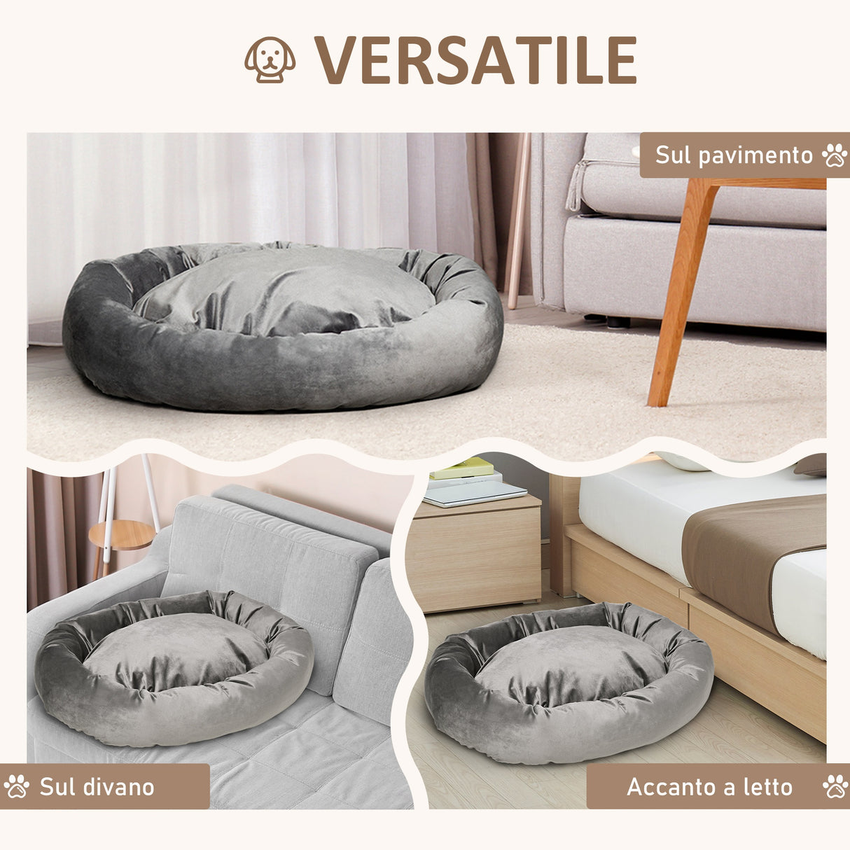 immagine-7-easycomfort-easycomfort-cuccia-per-cani-imbottita-con-bordi-rialzati-e-cuscino-rivestimento-in-velluto-sfoderabile-81-5x58x18cm-grigio-scuro