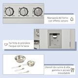 easycomfort easycomfort cucina giocattolo in legno per bambini con lavandino e fornelli pentole e utensili in acciaio 74x30x81cm bianco
